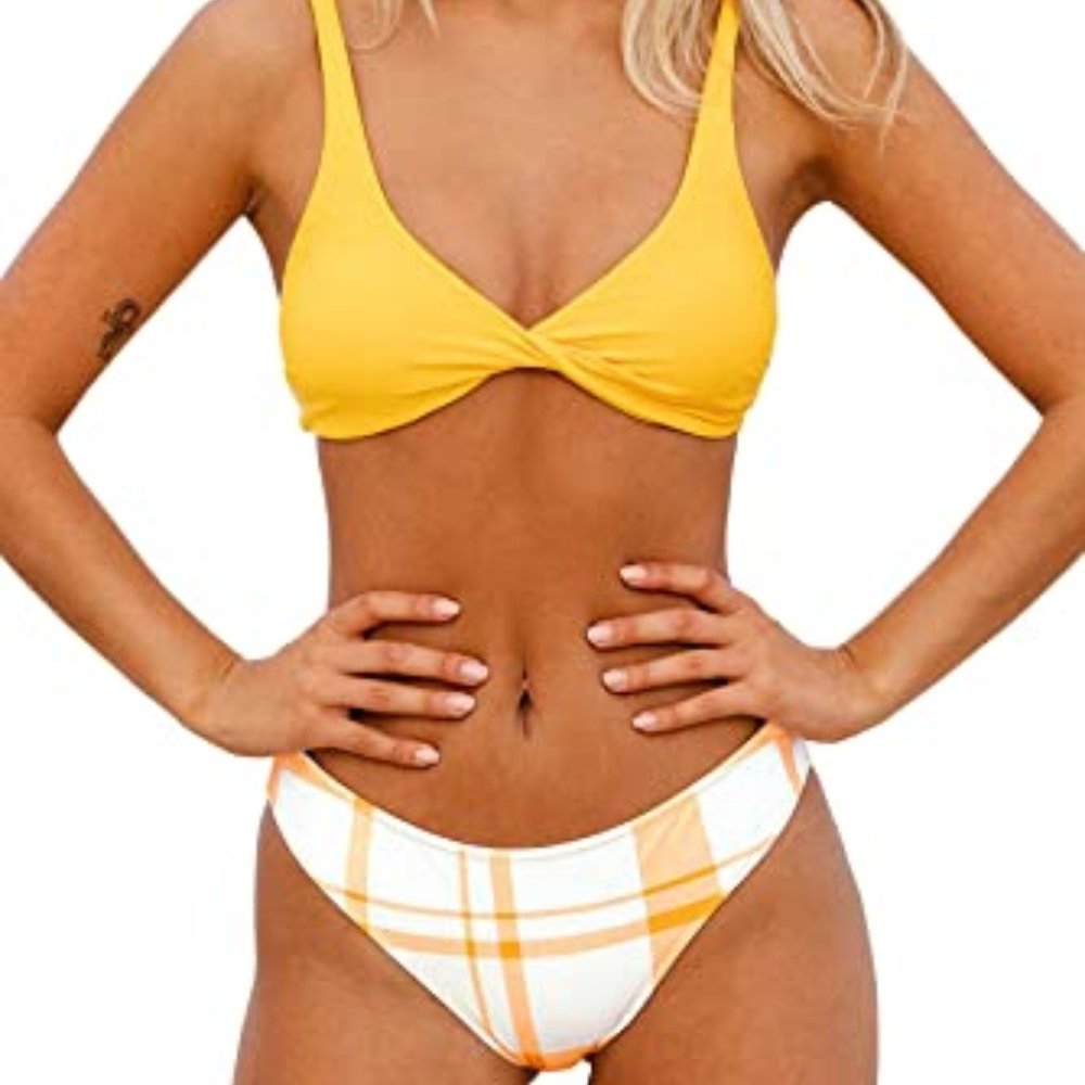 Cupshe Bikini Women Two Piece Vintage Swimsuit Small